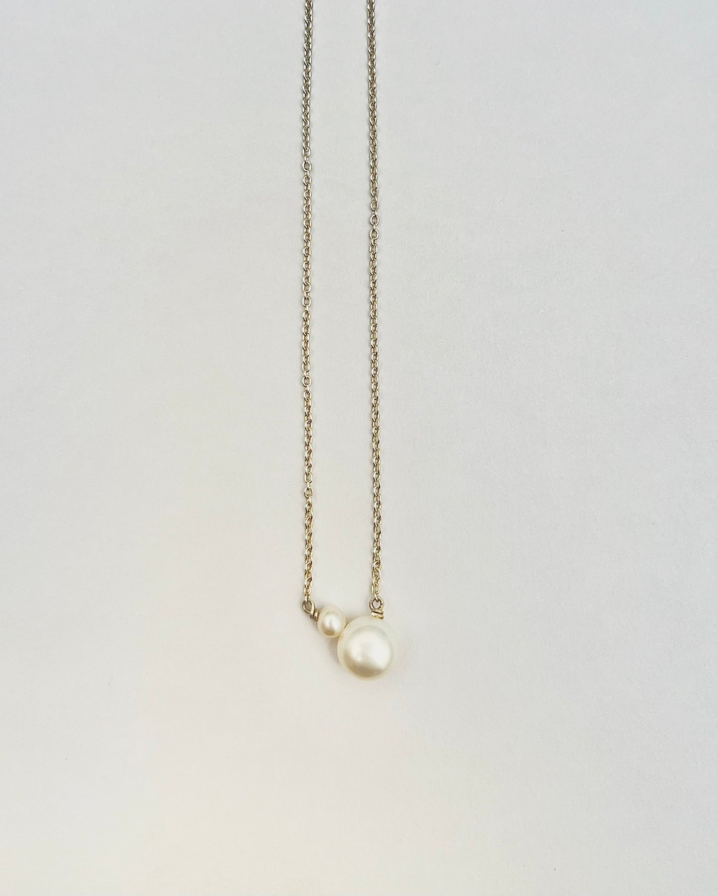 pokopoko 2 peals Necklace / Silver