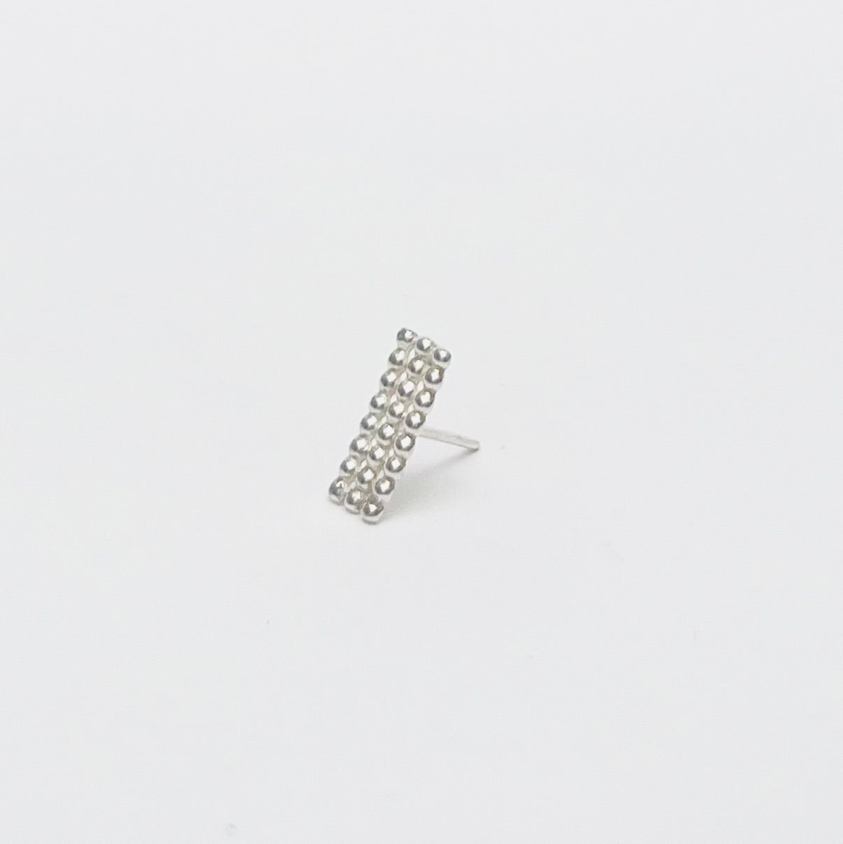 dekoboko Rectangle Single Stud Earring / Silver