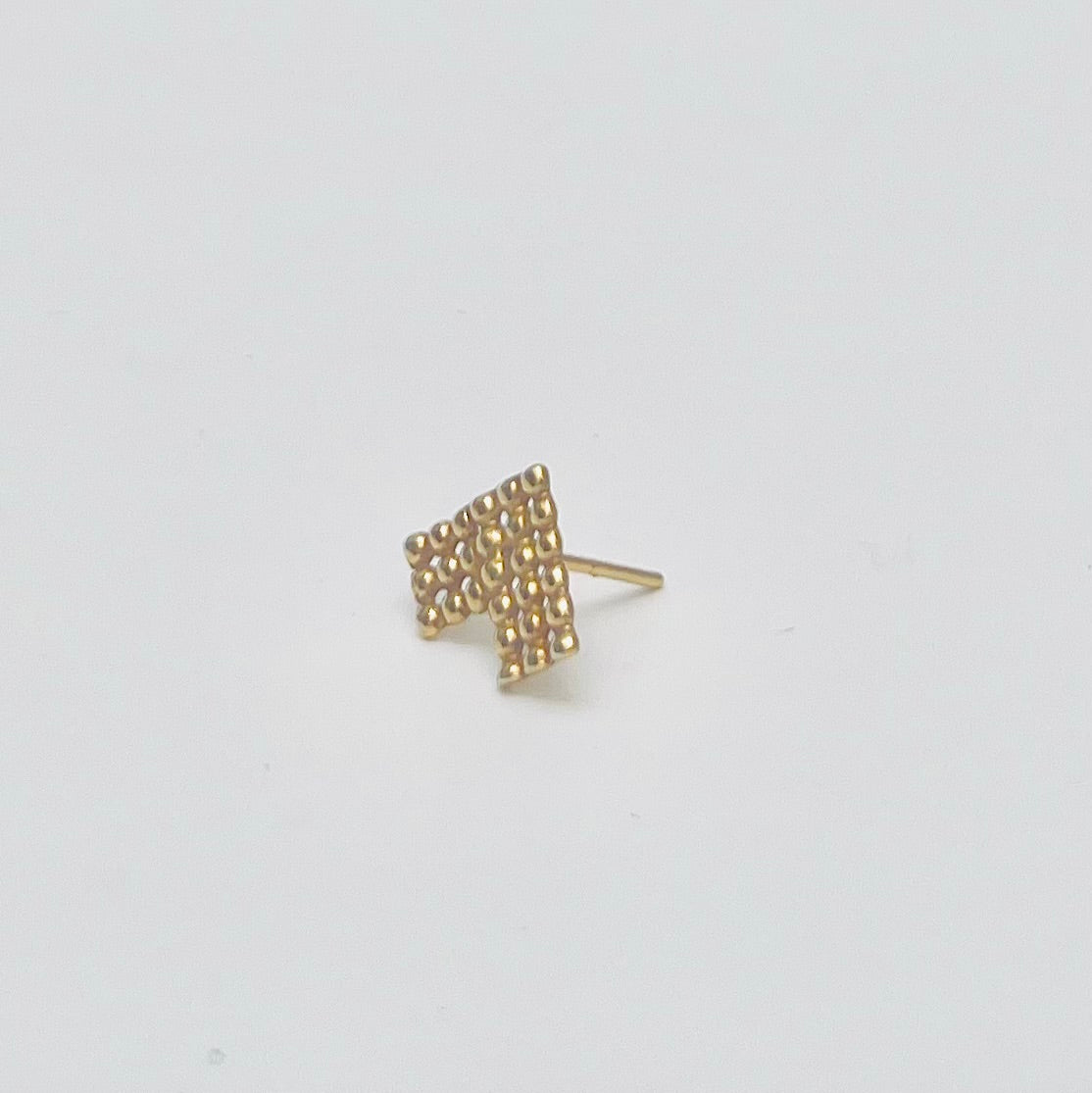 dekoboko L shape Single Stud Earring / 18ct Gold Vermeil