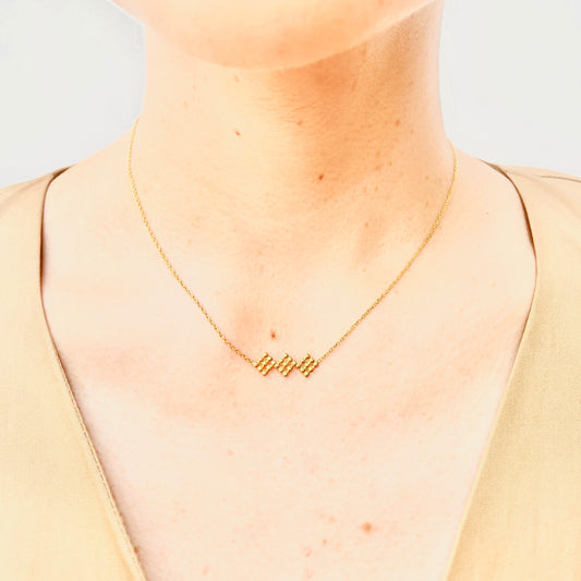 dekoboko Single Triple Square Necklace / 18ct Gold Vermeil