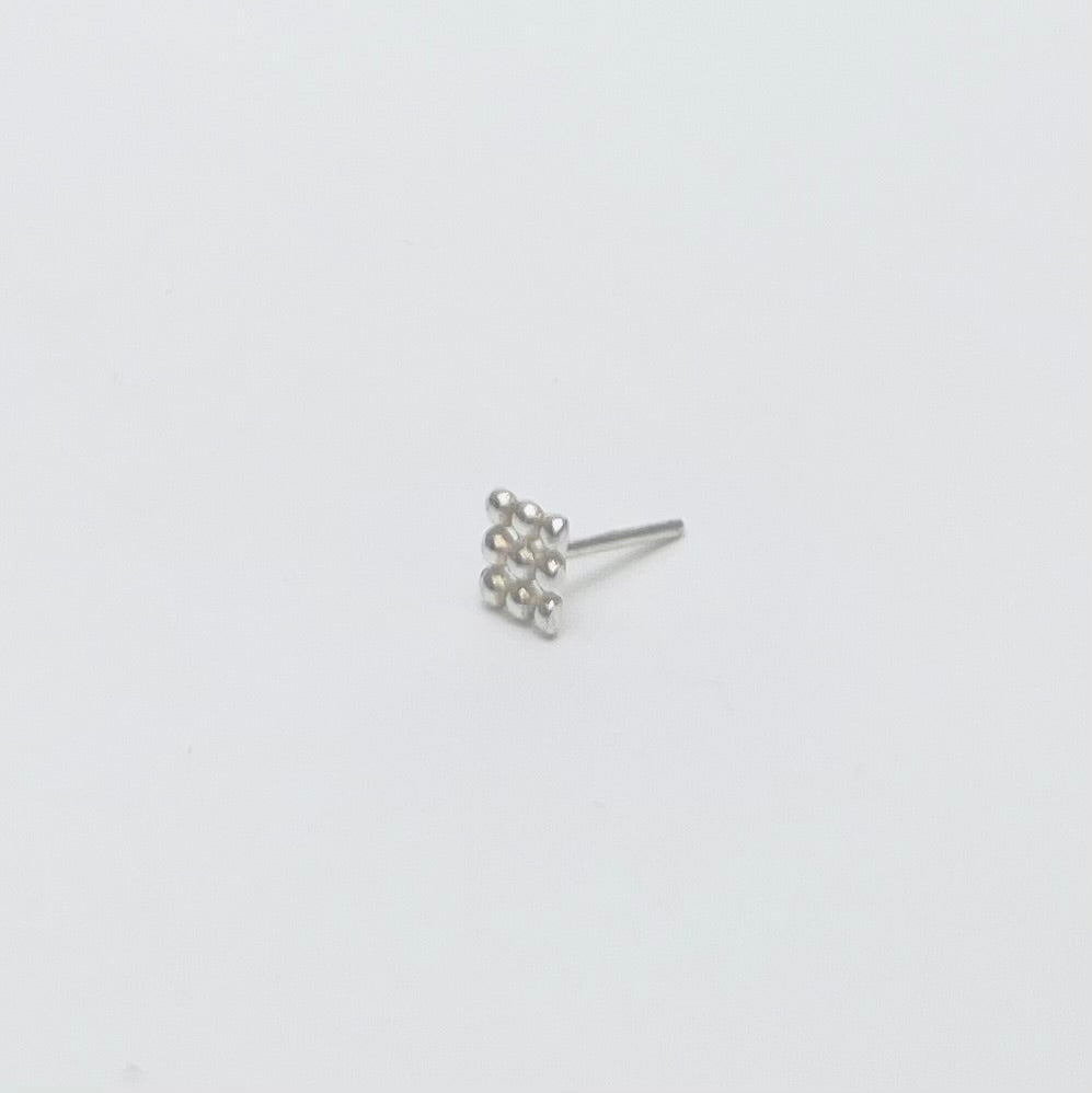 dekoboko Mini Square Single Stud Earring / Silver