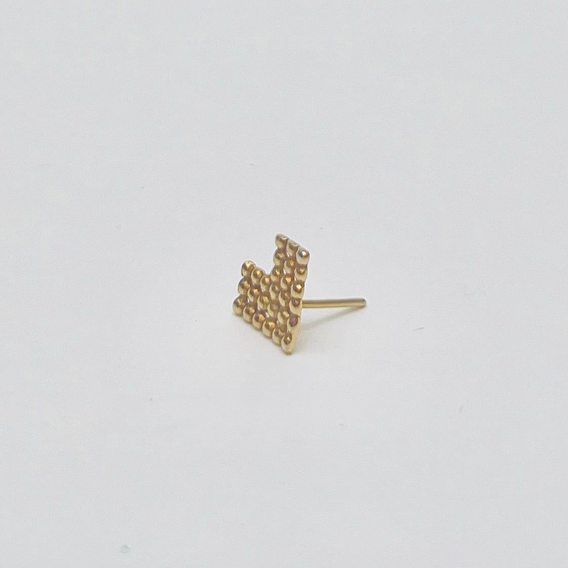 dekoboko L shape Single Stud Earring / 18ct Gold Vermeil