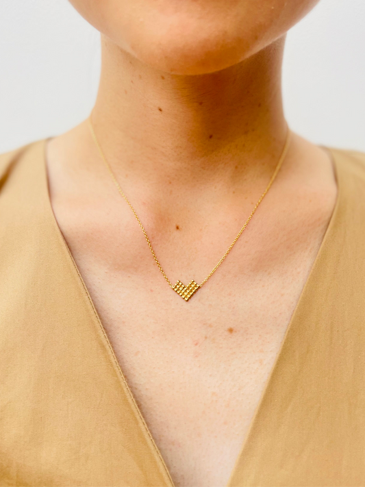 dekoboko V Shape Necklace / 18ct Gold Vermeil