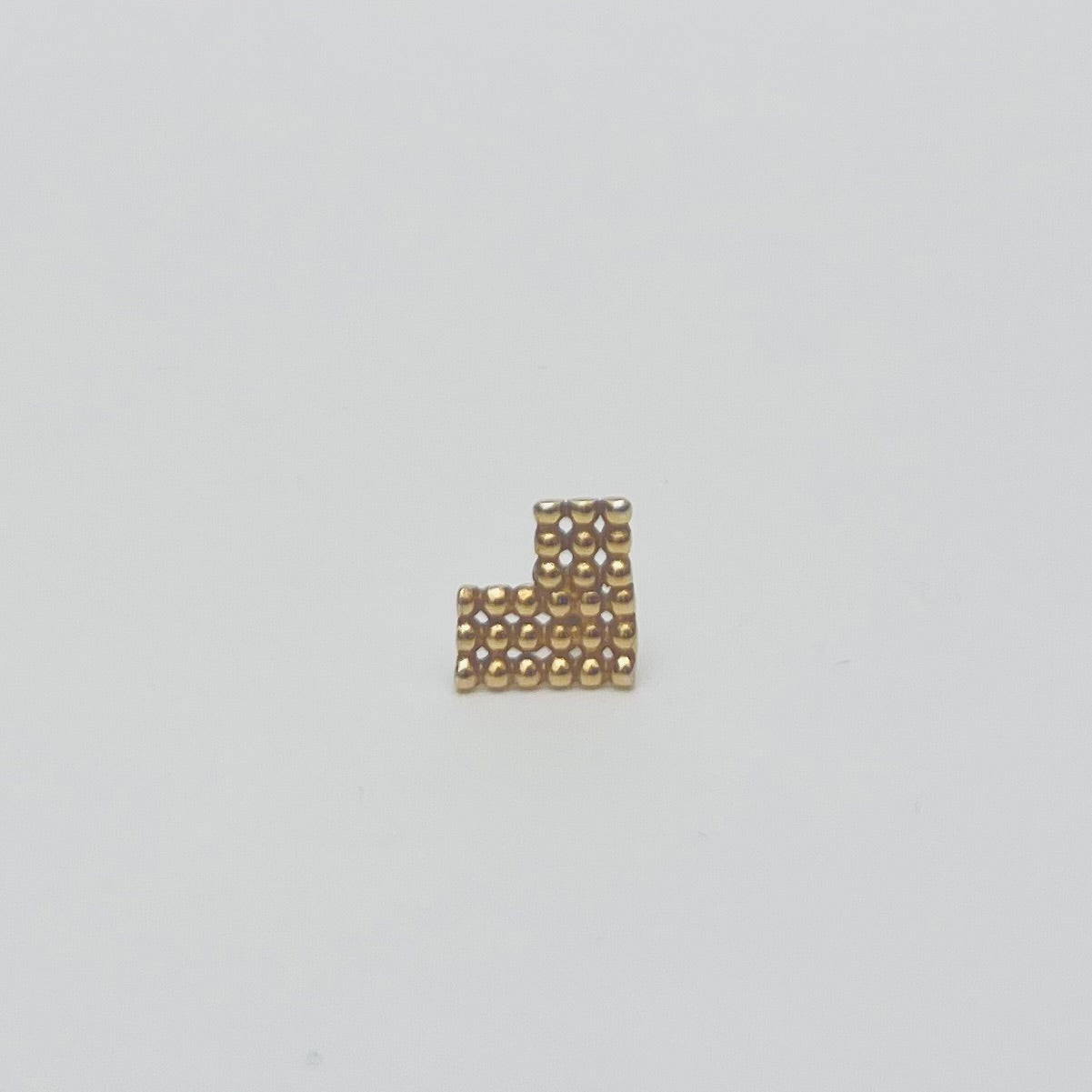 dekoboko L shape Single Stud Earring / 18ct Gold Vermeil