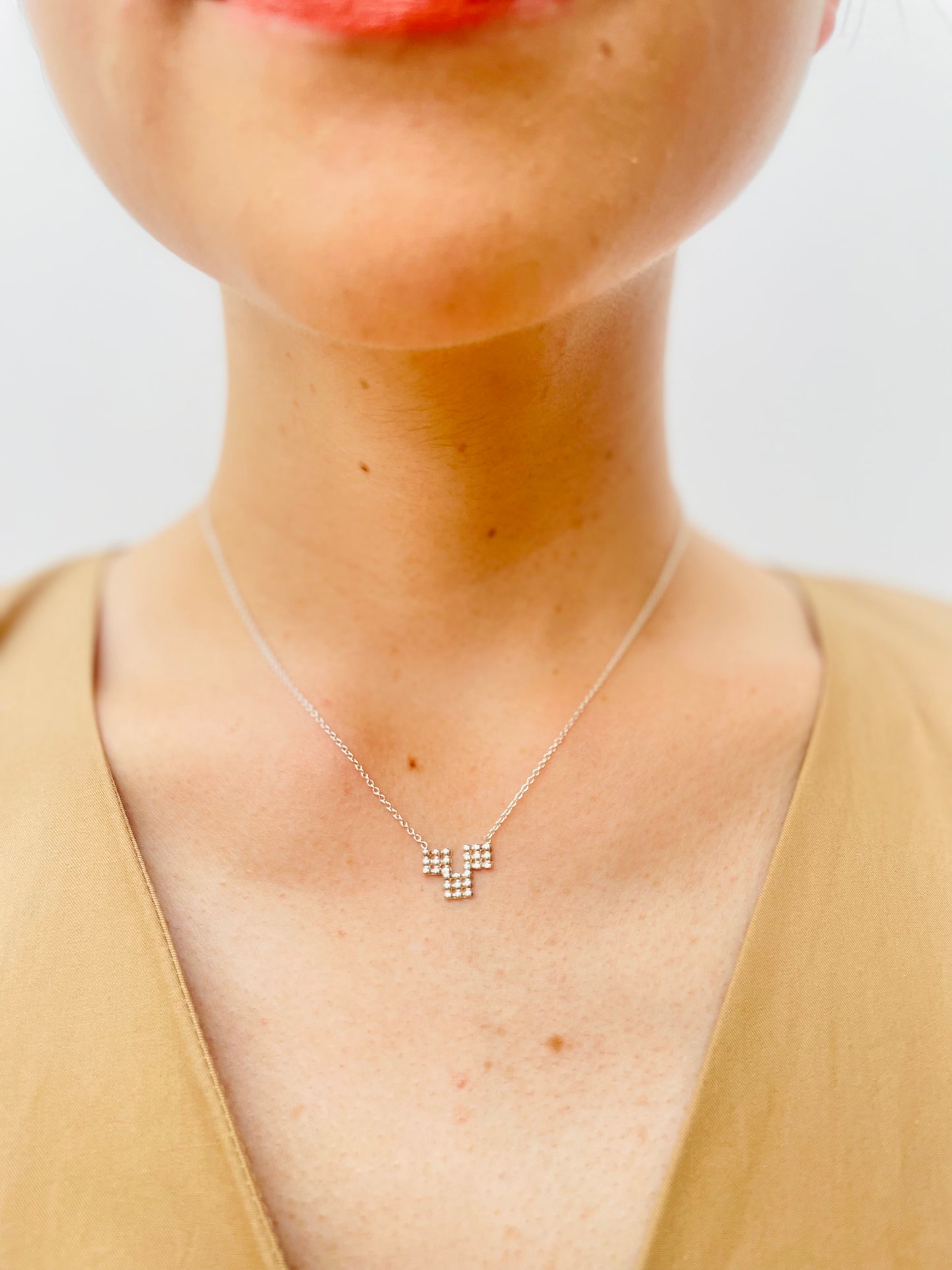 dekoboko Reconstructed Triple Square Necklace / Silver