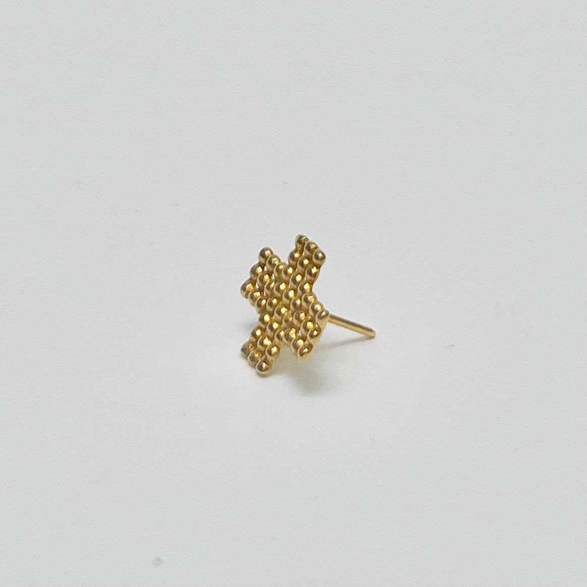 dekoboko Plus shape Single Stud Earring / 18ct Gold Vermeil