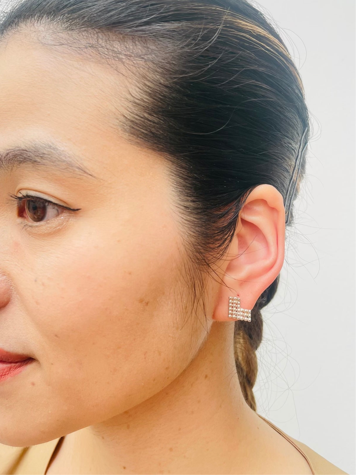 dekoboko L Shape Single Stud Earring / Silver