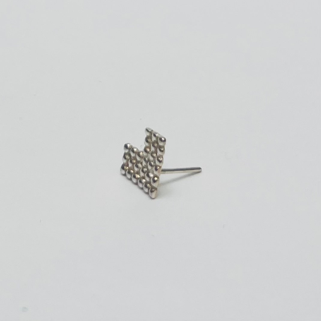 dekoboko L Shape Single Stud Earring / Silver