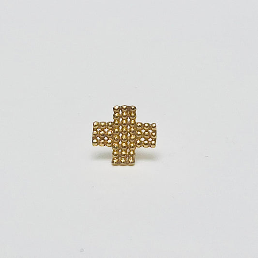 dekoboko Plus shape Single Stud Earring / 18ct Gold Vermeil