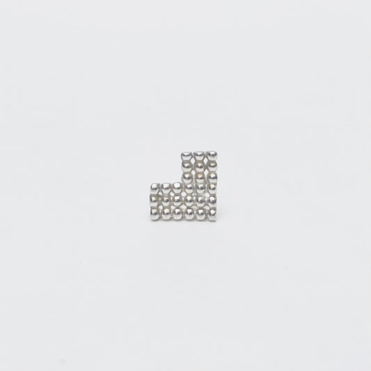 dekoboko L Shape Single Stud Earring / Silver