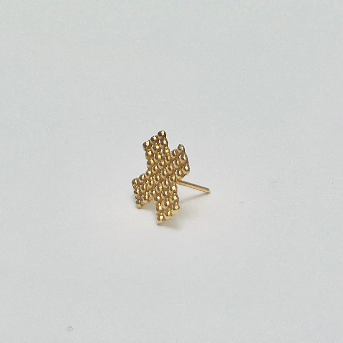 dekoboko Plus shape Single Stud Earring / 18ct Gold Vermeil