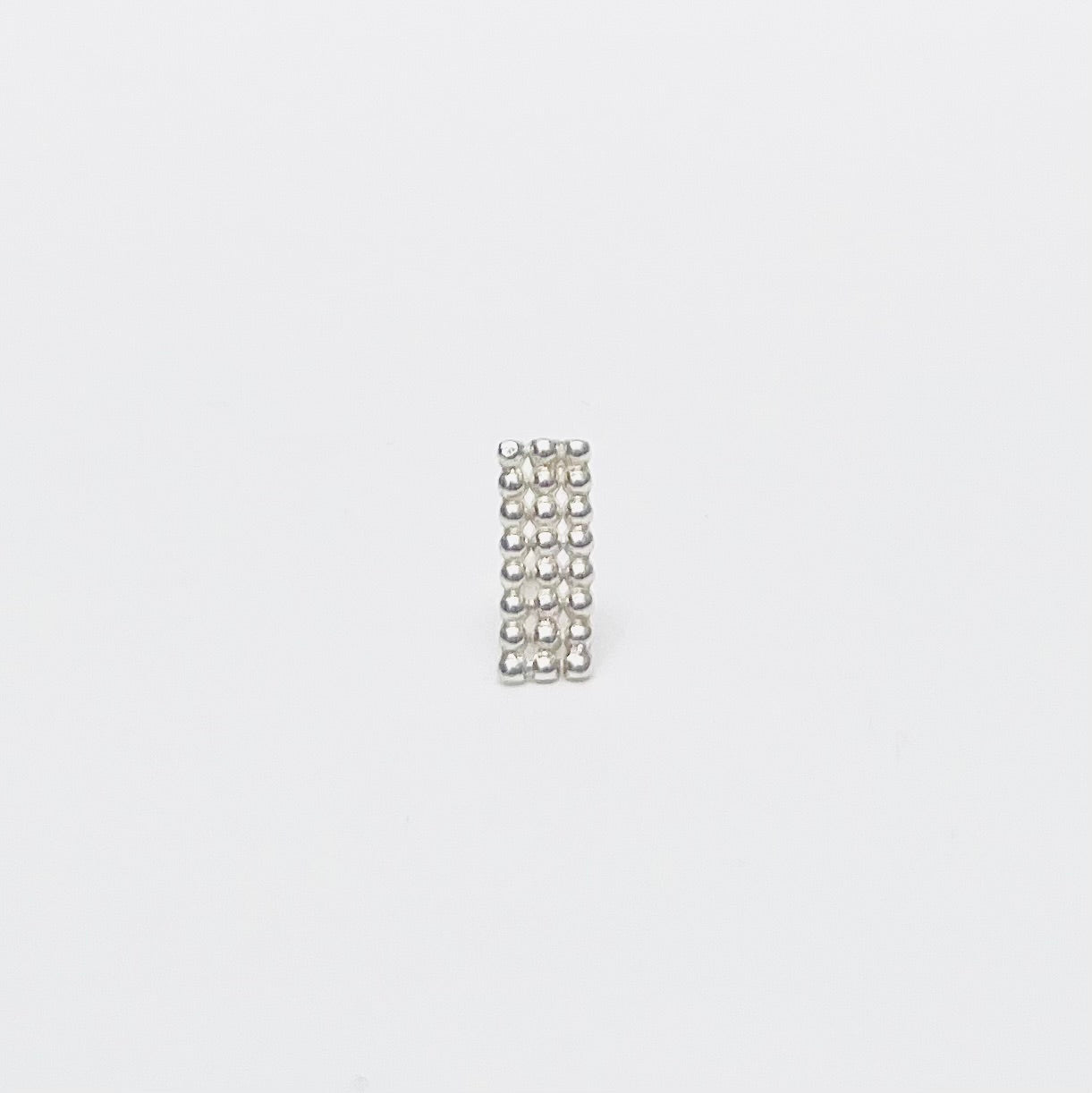 dekoboko Rectangle Single Stud Earring / Silver