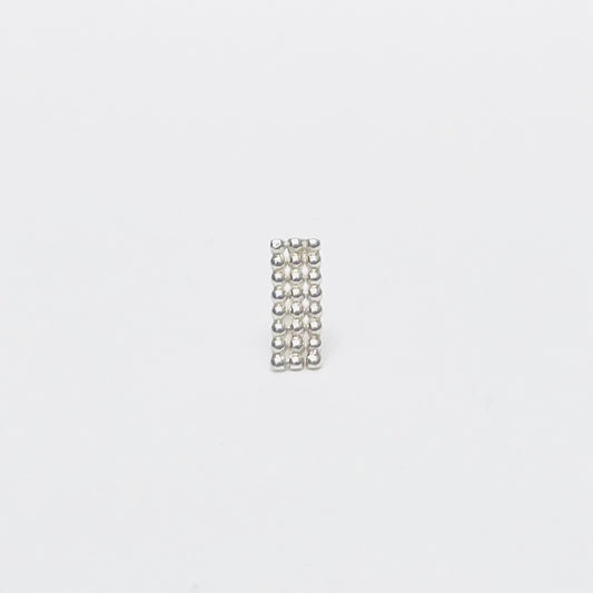 dekoboko Rectangle Single Stud Earring / Silver