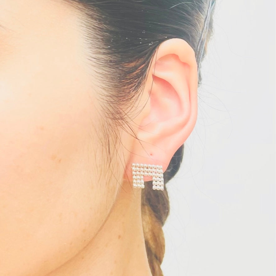 dekoboko Arch Shape Single Stud Earring / Silver